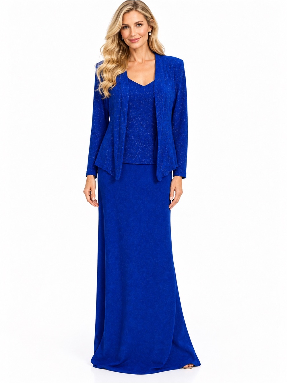 Ronni Nicole Size 6 NWT Royal Blue Sparkle Formal Gown with Jacket